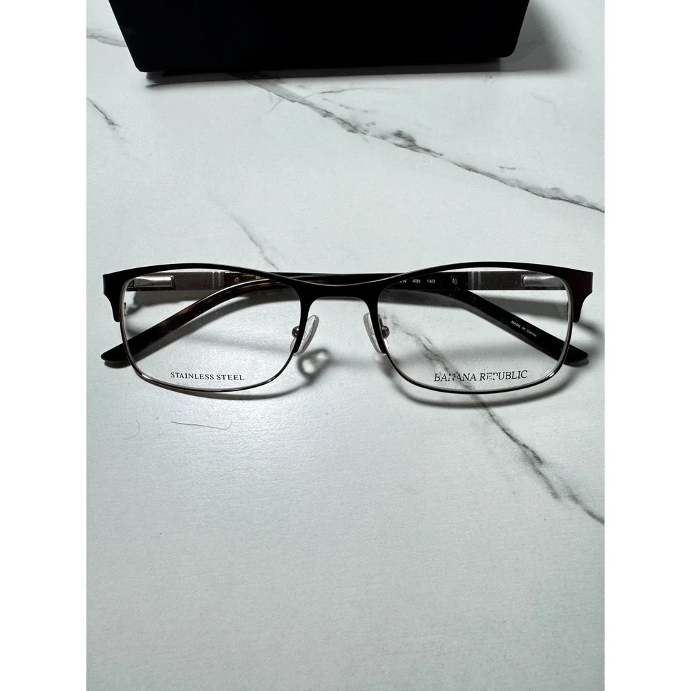 Banana Republic Roman Dark Brown Stainless Steel Rectangular Frames 52-19-140